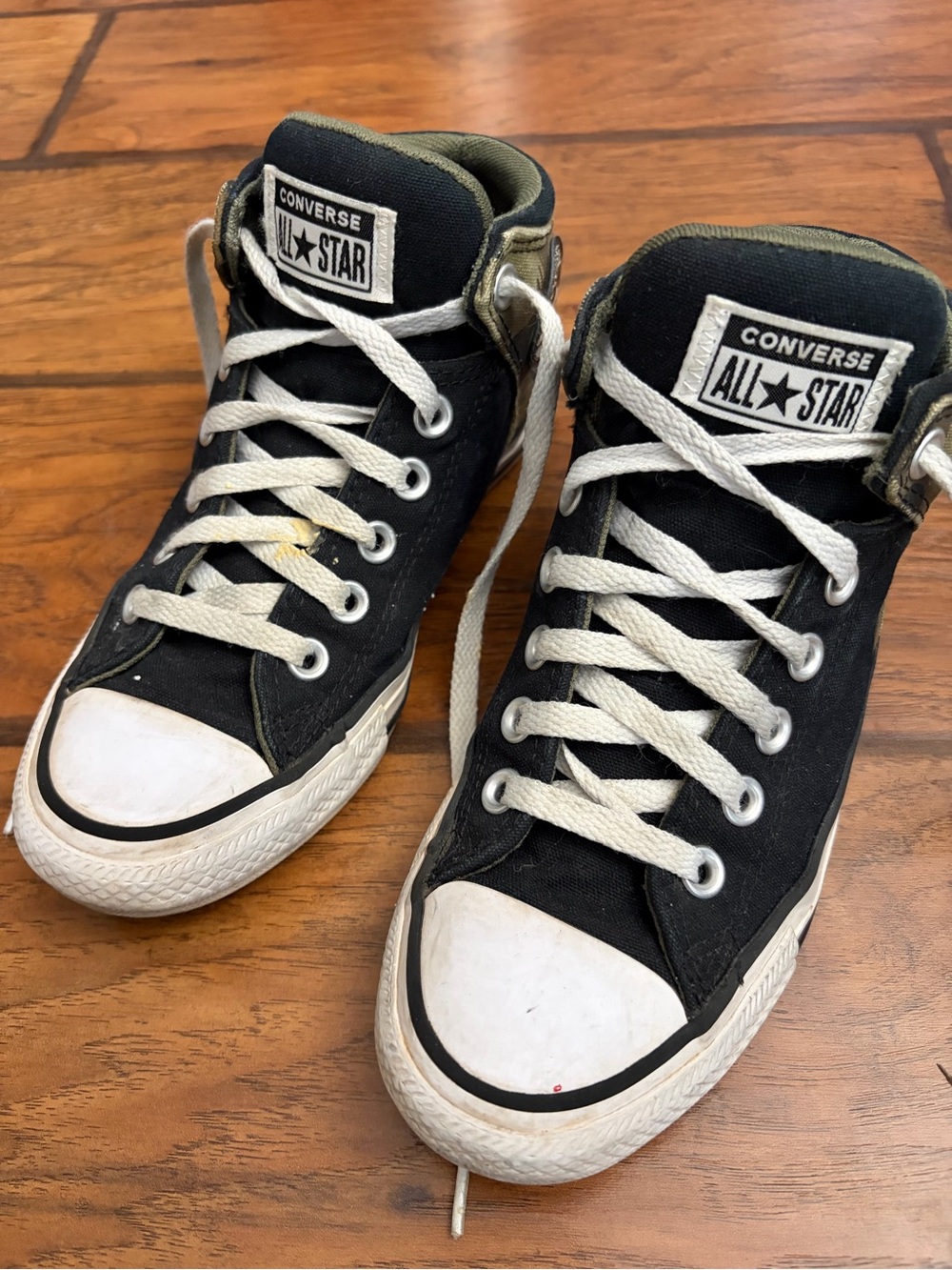 Converse Kids Black, White and Camo Half-Top Sneakers